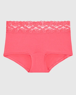 Boyshort Panty with Lace Trim