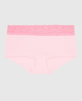 Boyshort Panty with Logo Trim Pink