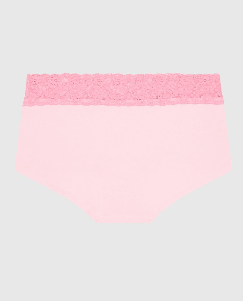 Boyshort Panty with Logo Trim Pink