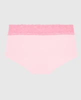 Boyshort Panty with Logo Trim Pink