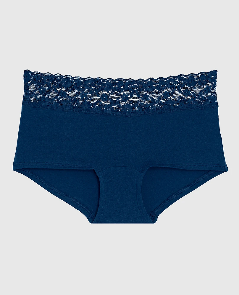 Boyshort Panty with Lace Trim