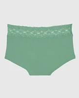 Boyshort Panty with Lace Trim Wintermint