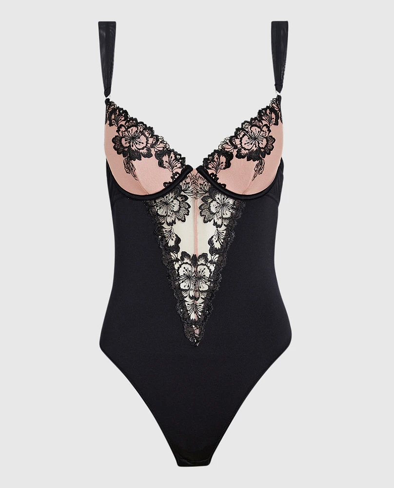 Lightly Lined Plunge Bodysuit