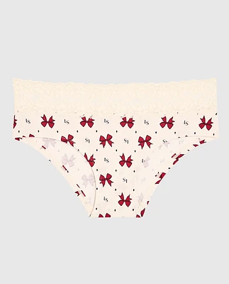 Hipster Panty with Lace Trim Bow to the Queen