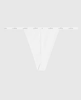 G-String Panty with Logo Trim Ivory