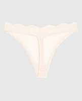 Lace High Leg Thong Panty Ivory Dawn