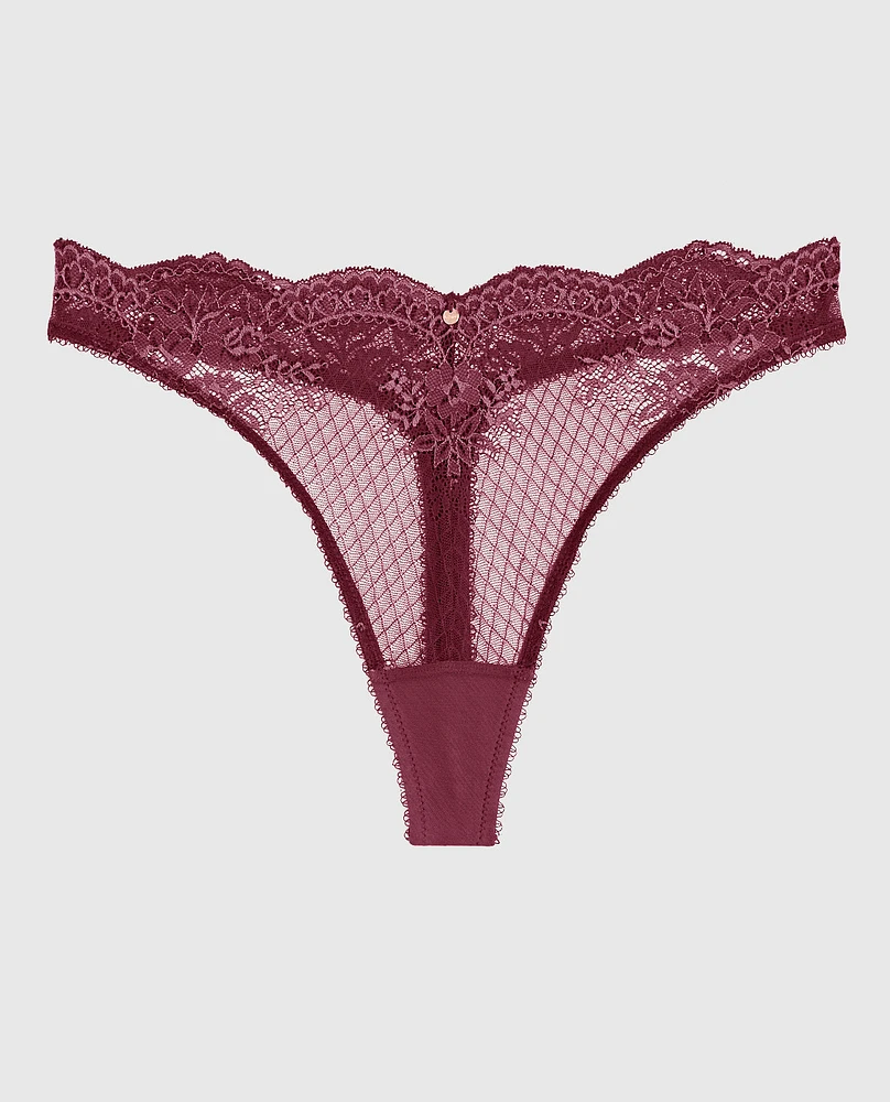 Lace High Leg Thong Panty