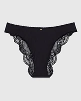 Cheeky Panty with Lace Back Smoulder Black