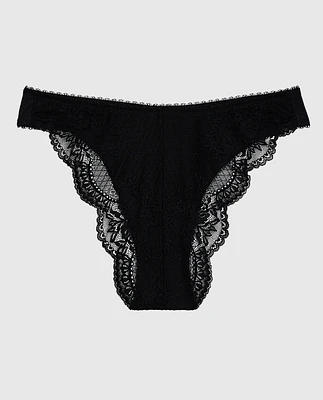 Cheeky Panty with Lace Back Smoulder Black