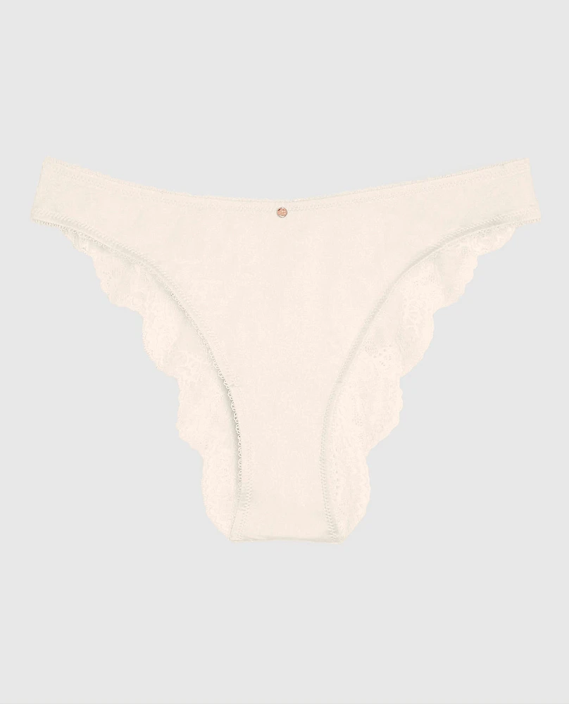 Cheeky Panty with Lace Back Ivory Dawn