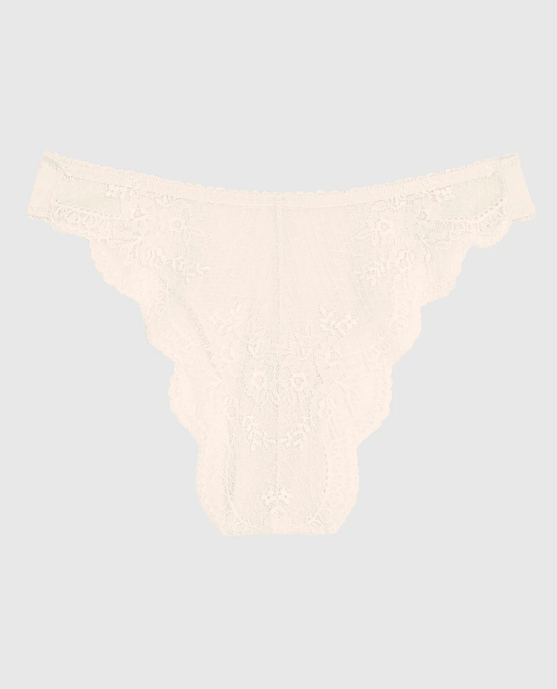 Cheeky Panty with Lace Back Ivory Dawn