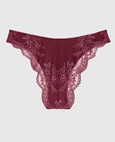 Cheeky Panty with Lace Back Opulent Red