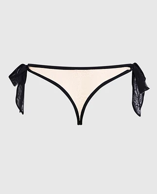 Tie-Side Thong Panty Ivory Dawn