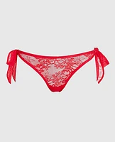 Tie-Side Thong Panty Cosmo Red