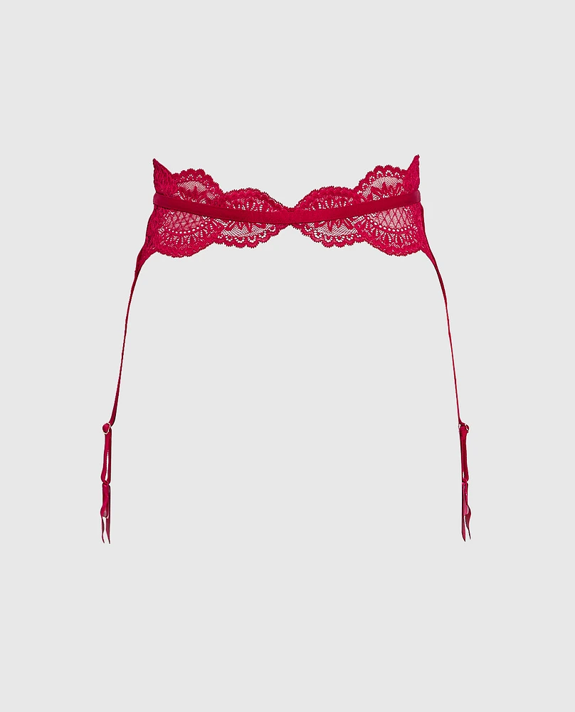 Lace Garter Cosmo Red