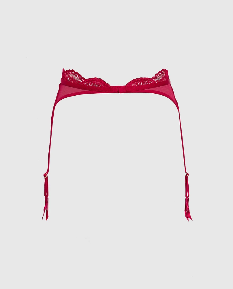 Lace Garter Cosmo Red