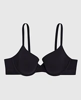 Waffle Lightly Lined Demi Bra Smoulder Black