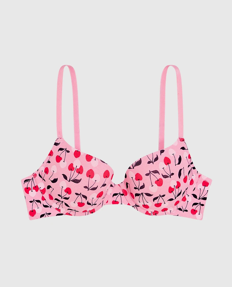 Smooth Lightly Lined Demi Bra Cherry on Top