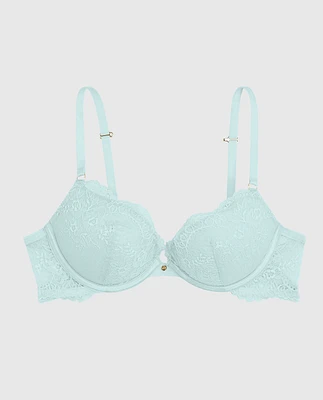 Allover Lace Push Up Bra Vista Blue