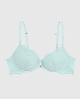 Allover Lace Push Up Bra Vista Blue