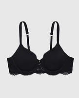 Soutien-gorge couvrant légèrement doublé noir fumée