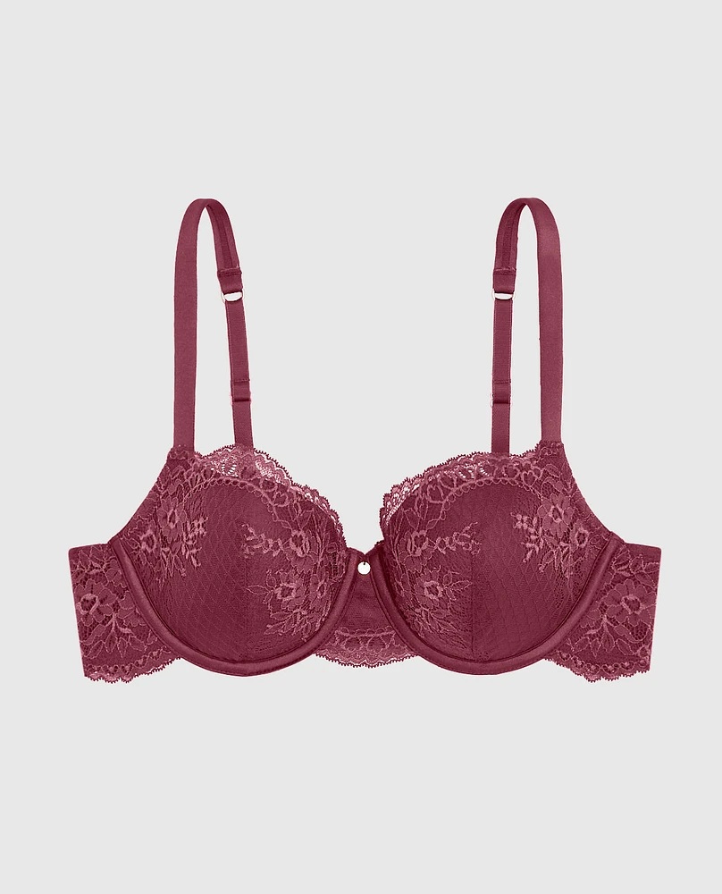 Soutien-gorge balconnet légèrement doublé tout en dentelle