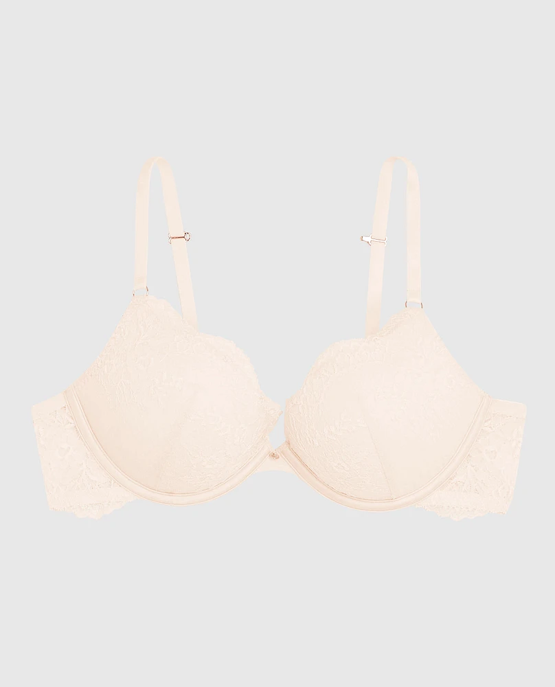 Allover Lace Up 2 Cup Push Bra