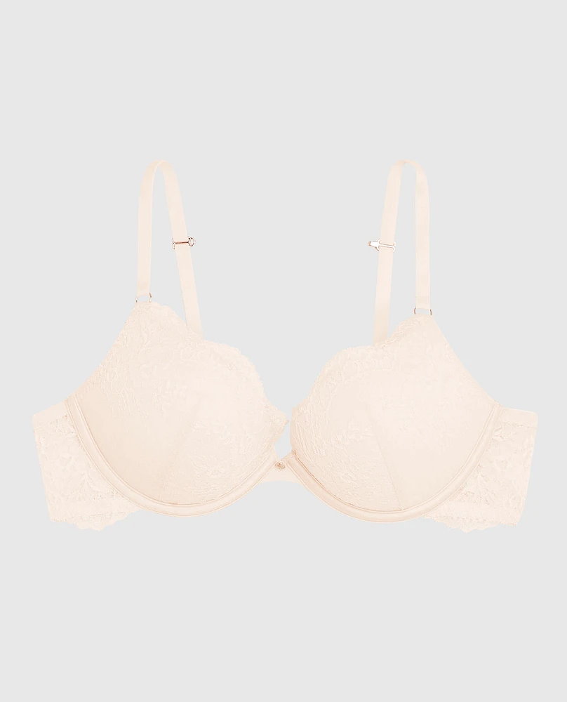 Soutien-gorge pigeonnant +2 tailles de bonnet tout en dentelle