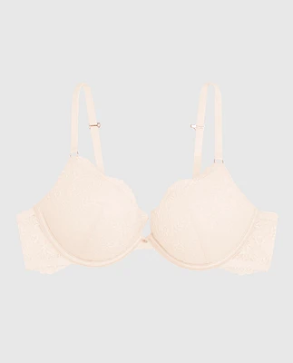 Soutien-gorge pigeonnant +2 tailles de bonnet tout en dentelle