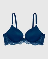 Smooth Up 2 Cup Push Bra with Lace Wing Ocean Cavern