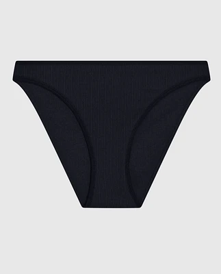 Ribbed Bikini Panty Black