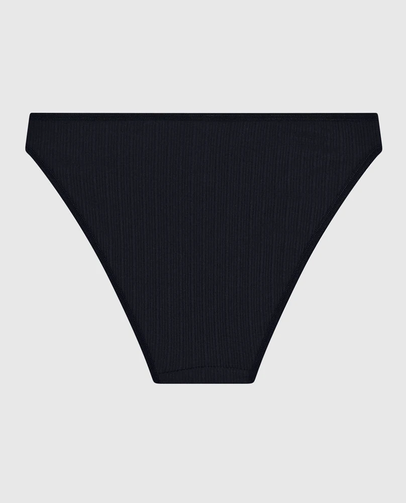 Ribbed Bikini Panty Black