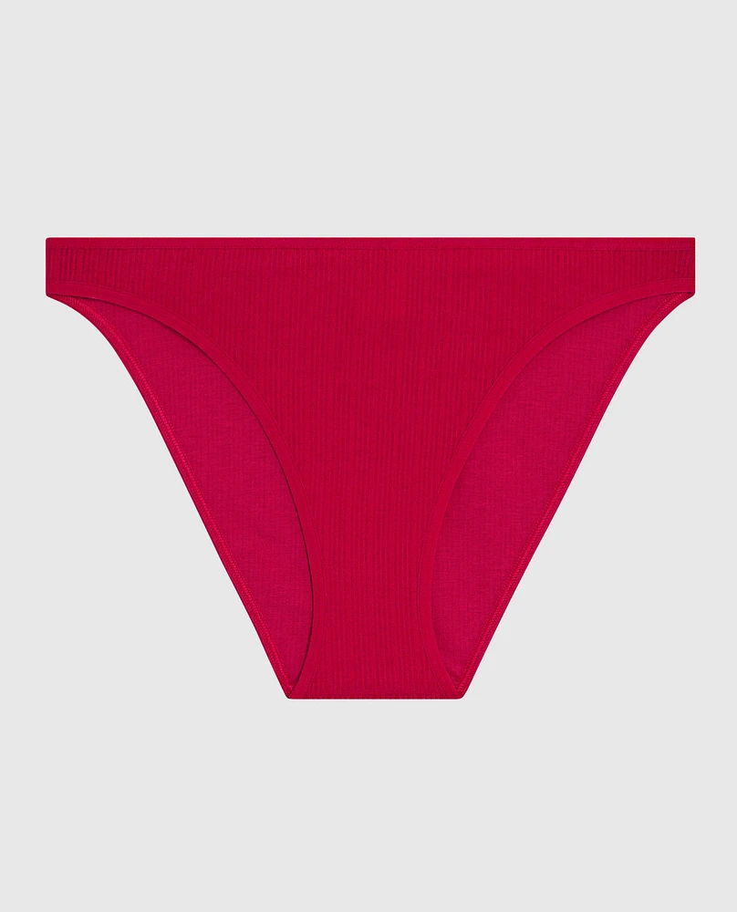 Ribbed Bikini Panty Cosmo Red