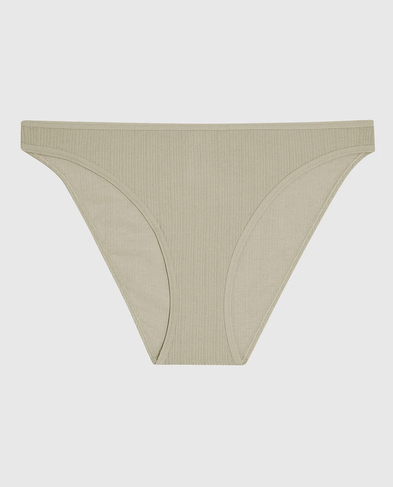 Ribbed Bikini Panty Stone Grey