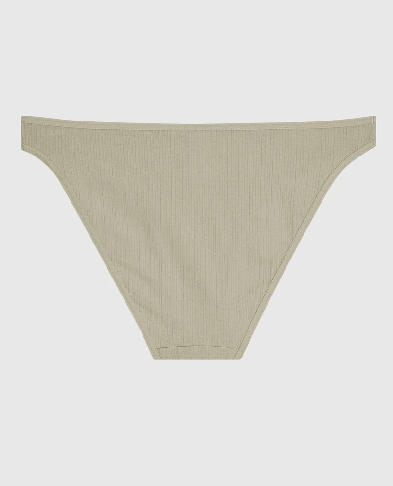 Ribbed Bikini Panty Stone Grey