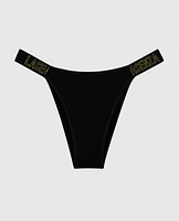 Cheeky Panty with Logo Band Smoulder Black