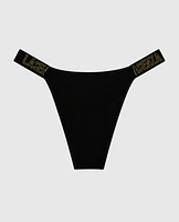 Cheeky Panty with Logo Band Smoulder Black