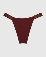 Cheeky Panty with Logo Band Red Wine