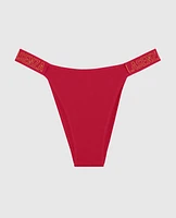 Cheeky Panty with Logo Band Cosmo Red