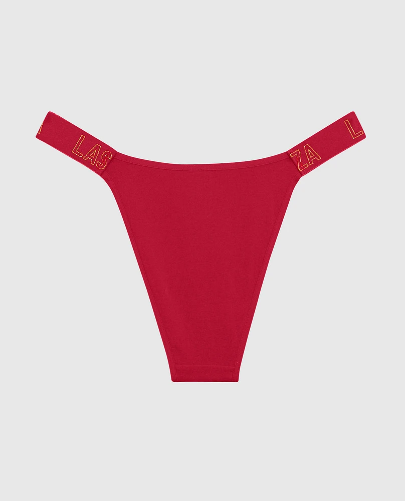 Cheeky Panty with Logo Band Cosmo Red