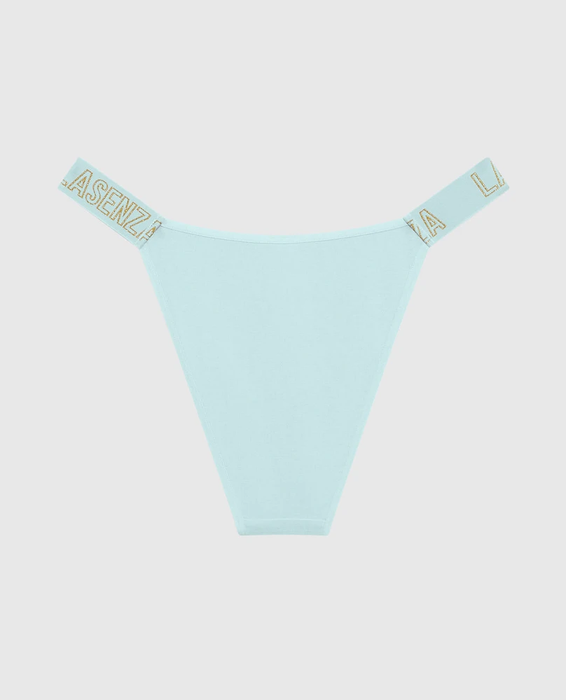 Culotte cheeky avec bande à logo bleu de méthylène