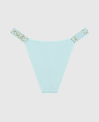 Culotte cheeky avec bande à logo bleu de méthylène