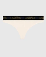 Thong Panty with Logo Band Ivory Dawn