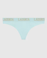 Thong Panty with Logo Band Vista Blue