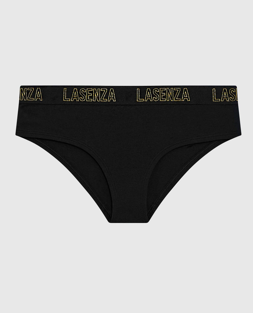 Hipster Panty with Logo Band Smoulder Black