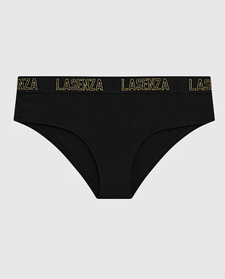 Hipster Panty with Logo Band Smoulder Black