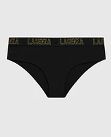 Hipster Panty with Logo Band Smoulder Black