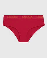 Culotte taille haute avec bande à logo rouge cosmo