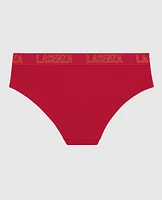 Culotte taille haute avec bande à logo rouge cosmo