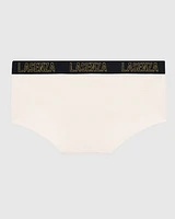 Boyshort Panty with Logo Band Ivory Dawn